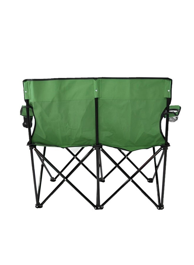 كادي ون كرسي رحلات مزدوج محمول قابل للطي مزود بحامل أكواب و حقيبة حمل، كرسي تخييم قماشي عالي الجودة بأرجل مانعة للانزلاق، مقعد رحلات خفيف الوزن مع مساند للذراعين مثالي للرحلات - Image 2