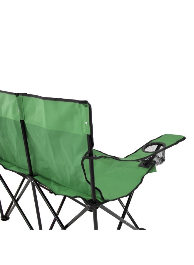 كادي ون كرسي رحلات مزدوج محمول قابل للطي مزود بحامل أكواب و حقيبة حمل، كرسي تخييم قماشي عالي الجودة بأرجل مانعة للانزلاق، مقعد رحلات خفيف الوزن مع مساند للذراعين مثالي للرحلات - Image 3