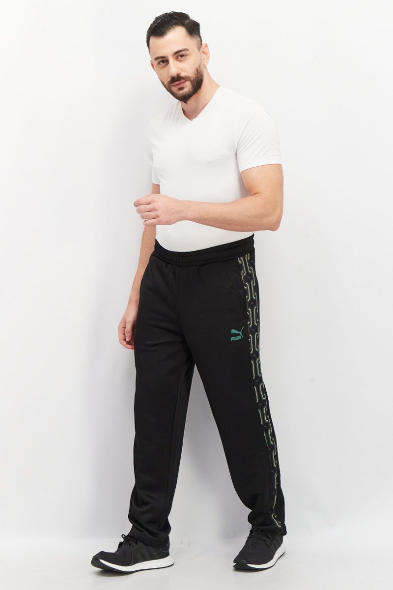 PUMA Men Sportswear Fit Brand Logo Drawstring Track Pants, Black - Image 4