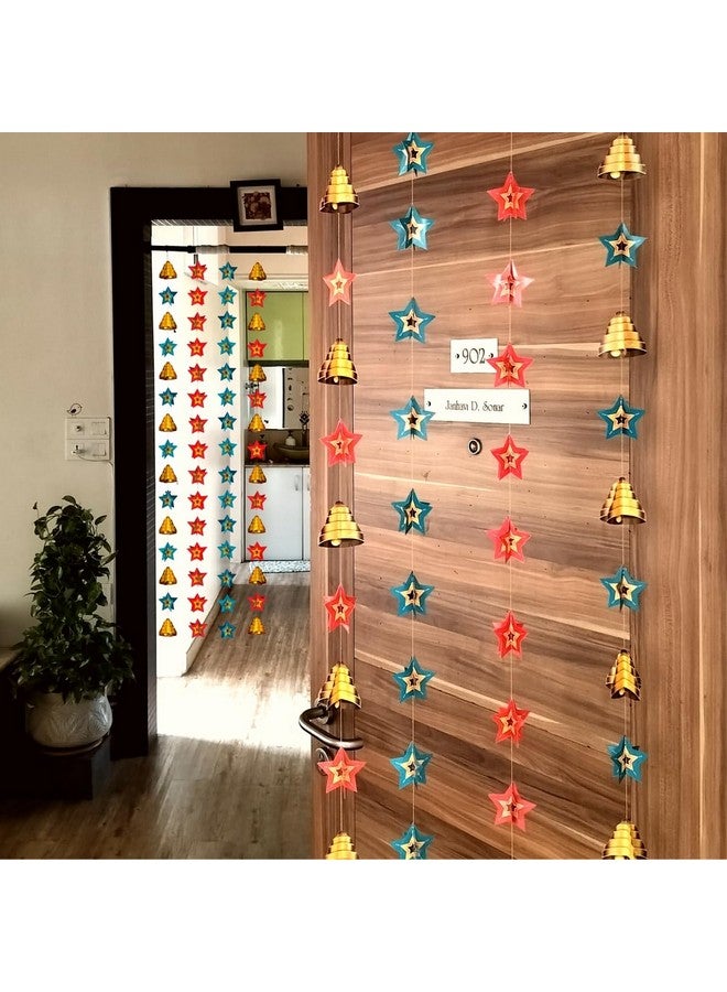 Shree SPACE DJ - SB Hanging (Pack of 4 Row) Paper Star & Bell for Home & Office Decor All Festival by Shree Space - Image 4