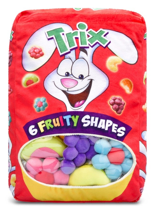 iscream Trix Cereal 14" x 10" Pillow Set with 6 Plushie Fruit Cereal Pieces Mini Pillows - Image 2