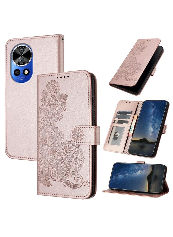 Zaboon Case For Huawei nova 12 Pro / nova 12 Ultra Datura Flower Embossed Flip Leather Phone Case - Image 1