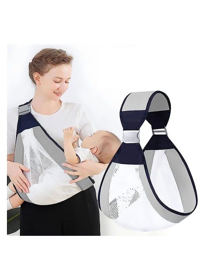 Baby Carriers, Ergonomic Baby Strap one Shoulder Labor-Saving Polyester Baby Half Wrapped Sling, Adjustable 3D Mesh Baby Carrier - Image 1
