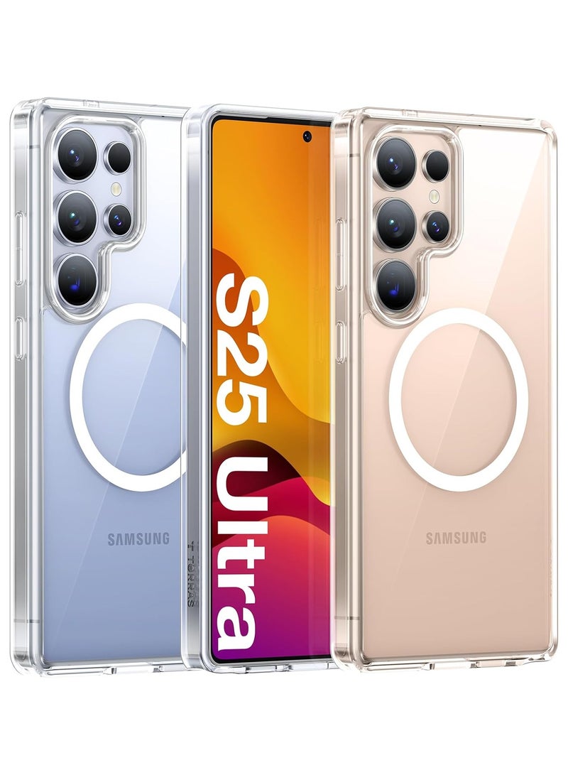TORRAS Magnetic Shockproof for Samsung Galaxy S25 Ultra Case, Fit for MagSafe, 4X Mil-Grade Protection, Anti-Yellowing, Magnetic Slim Clear Case for Samsung S25 Ultra Case, Diamond - clear - Image 1