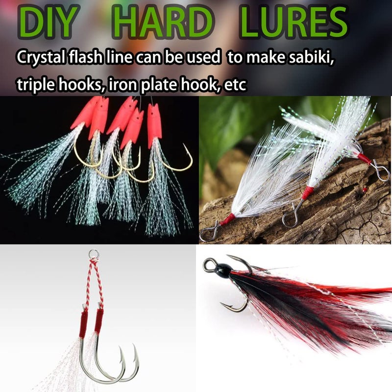 PHECDA PROFLY 10 Pack Crystal Flash Line Fly Tying Material for Fishing Lure Flies (10 Colors Crystal Flash-Set A) - Image 3