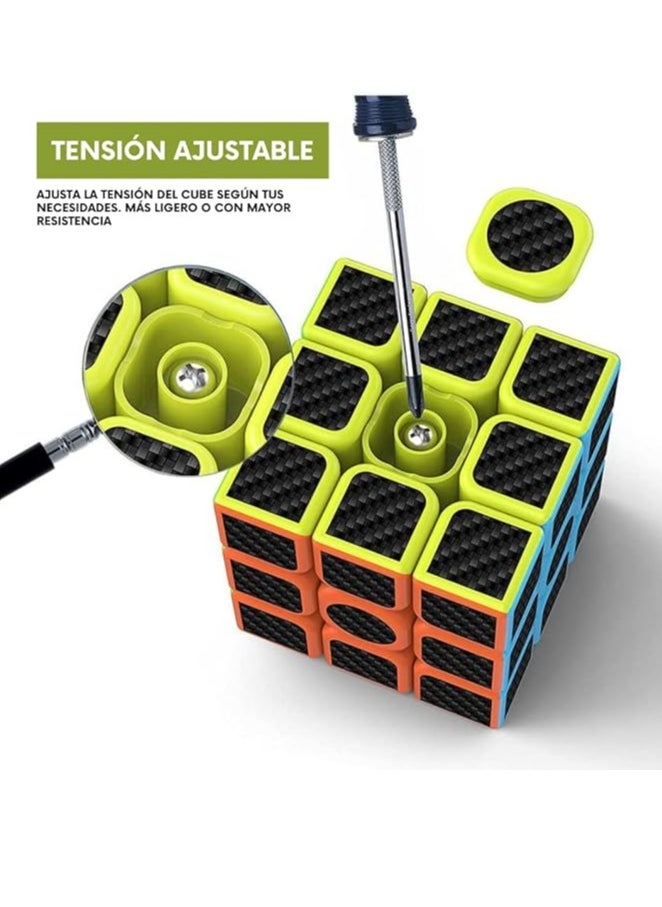 Generic - Mastery 3X3 Carbon Fiber Cube; Streamline Your Mind; Professional Magic Competition Speed Cube; Fast Spinning, Smooth And Sturdy - Image 1