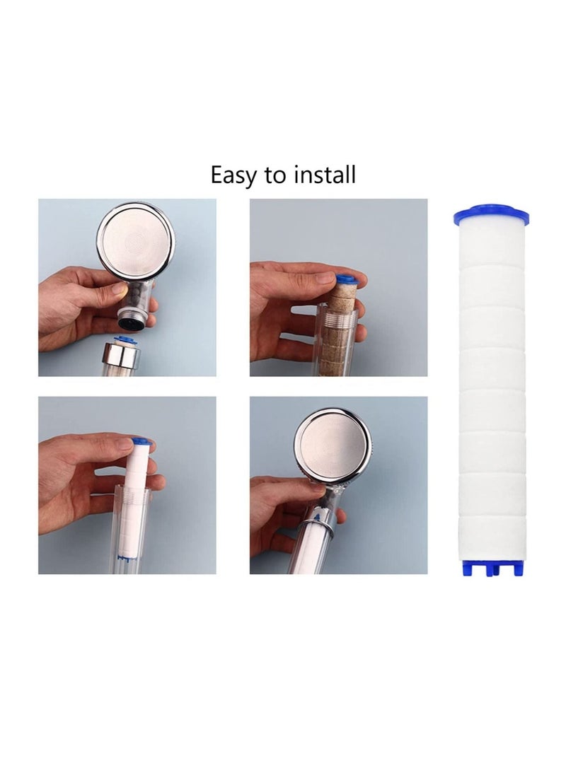 RATSAW - Shower Head Filter 10 Pack PP Cotton Filter Cartridge Detachable Propeller Hydro Jet Shower Head Filter Shower Filters For Filtered Showerheads - Image 1