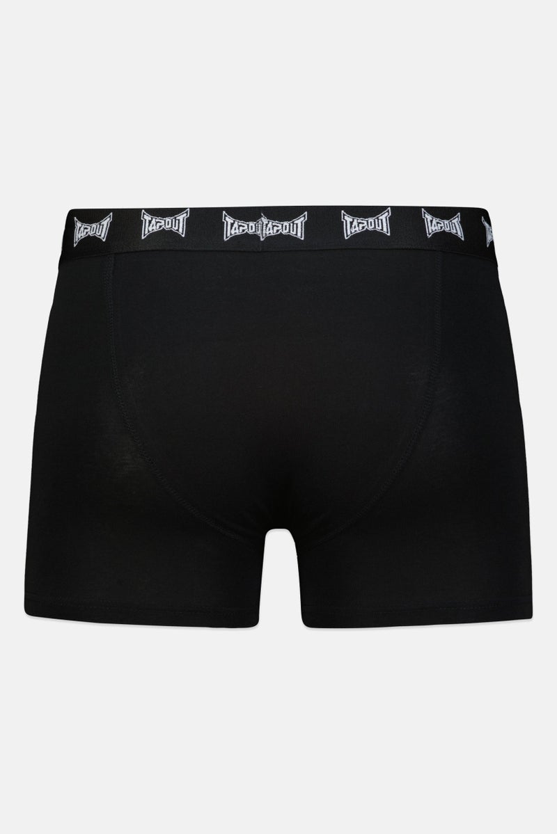TapouT Men 3 Pcs Brand Logo Boxer Brief Set, Black/Grey/Brown - Image 3
