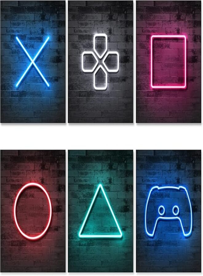 JUMANT PRINTED Neon Gaming Posters - UNFRAMED 8"x10" - Gamer Room Decor for Boys - Gaming Room Decor - Gaming Decor - Posters for Boys Room - Gamer Decor - Video Game Decor - Gaming Wall Decor