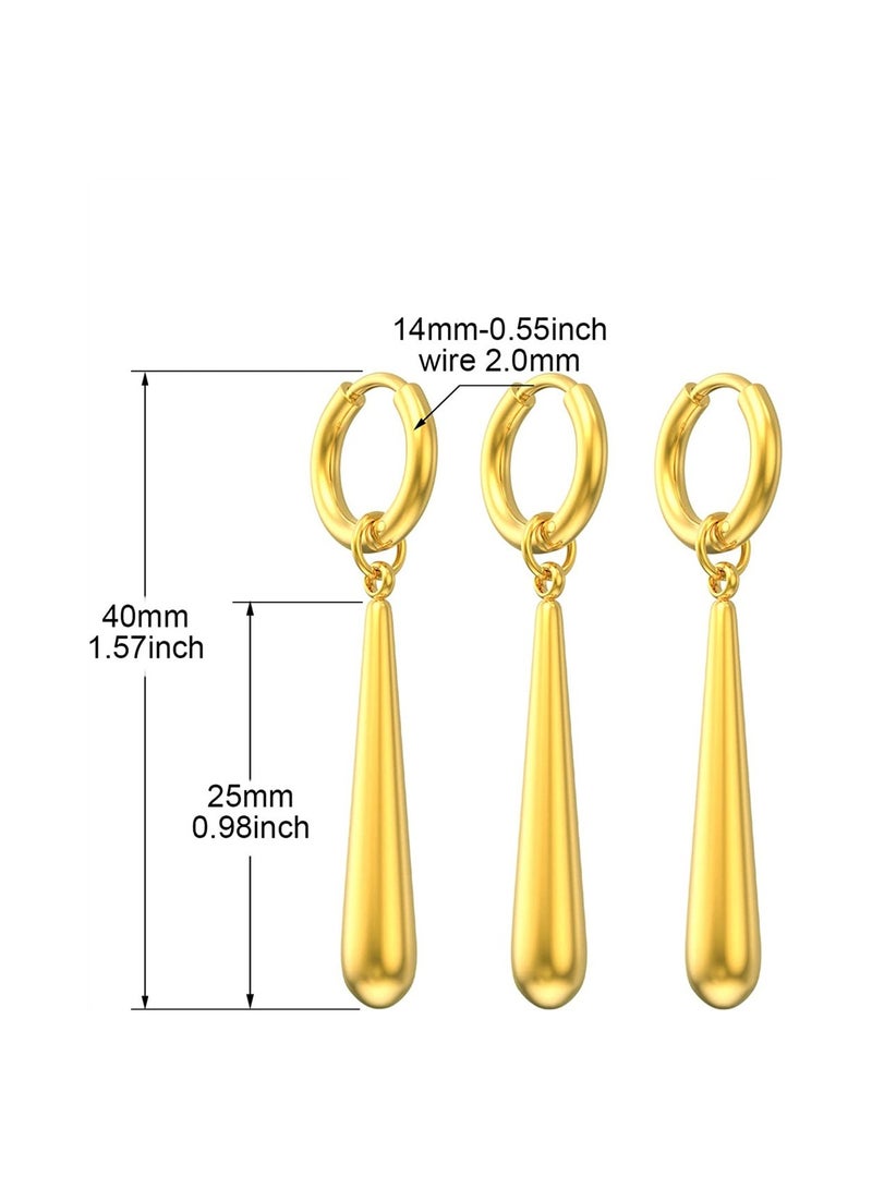 Luckam أقراط ثقب حقيقي، إسقاط مضرب بيسبول، أقراط هوجي صغيرة متدلية، مجوهرات كوسبلاي أنمي - Image 3