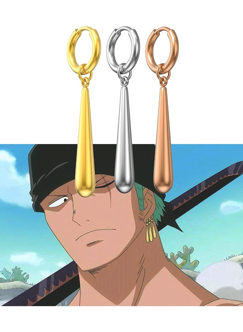 Luckam أقراط ثقب حقيقي، إسقاط مضرب بيسبول، أقراط هوجي صغيرة متدلية، مجوهرات كوسبلاي أنمي - Image 5