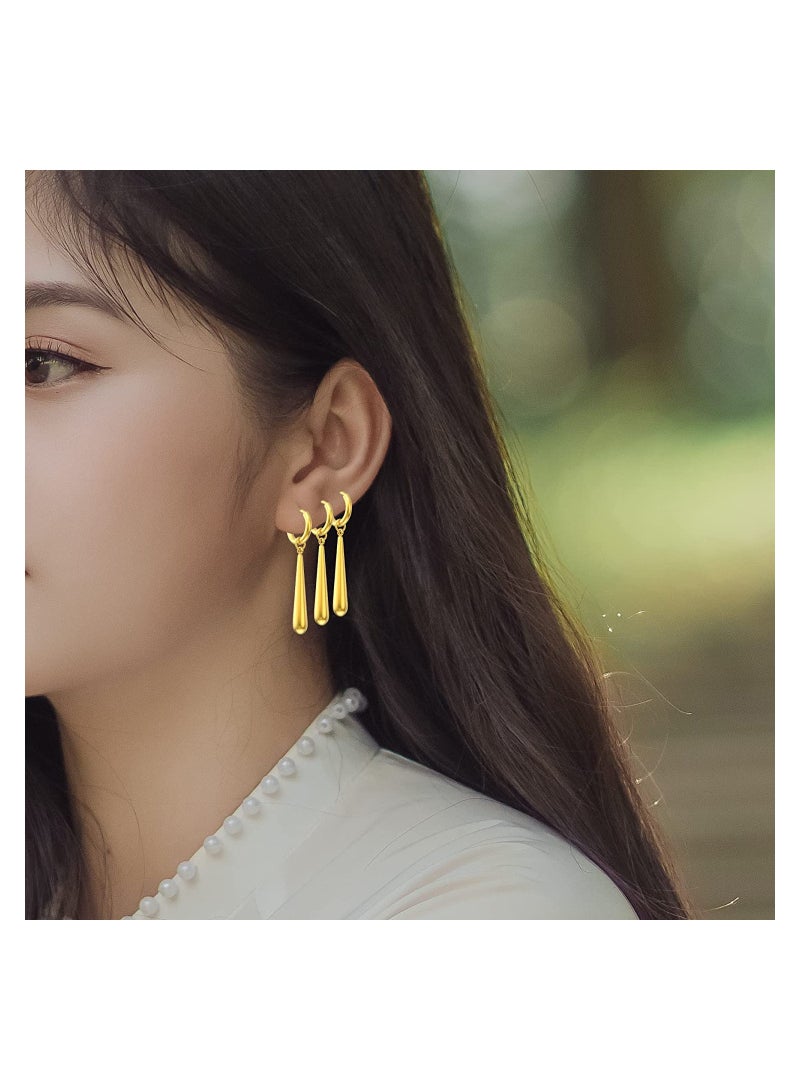 Luckam أقراط ثقب حقيقي، إسقاط مضرب بيسبول، أقراط هوجي صغيرة متدلية، مجوهرات كوسبلاي أنمي - Image 2