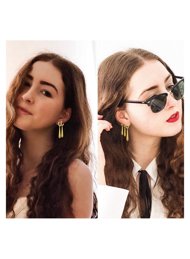 Luckam أقراط ثقب حقيقي، إسقاط مضرب بيسبول، أقراط هوجي صغيرة متدلية، مجوهرات كوسبلاي أنمي - Image 4