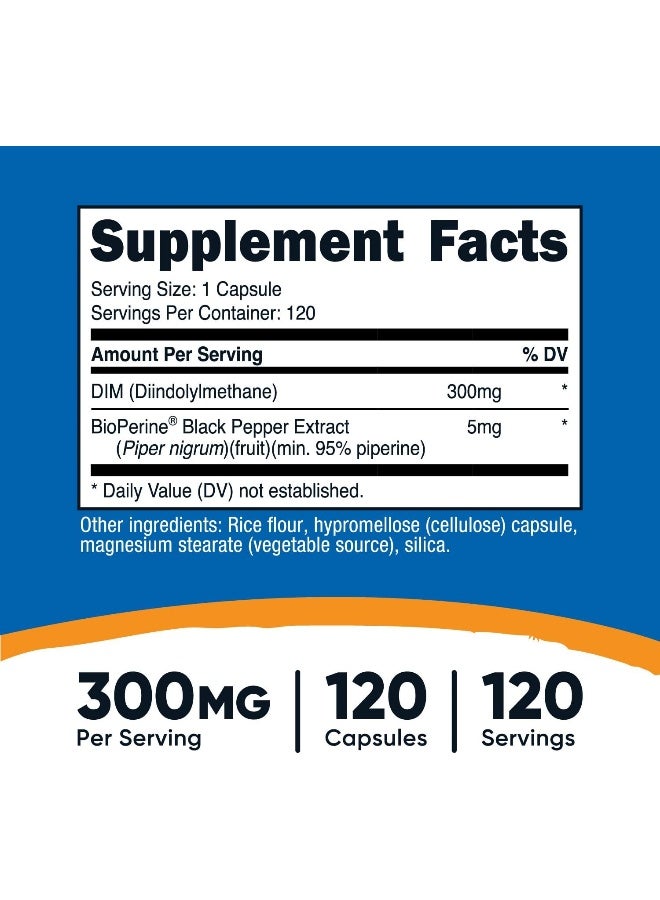 خافت (ديندوليل ميثان) بالإضافة إلى بيوبيرين 300 مجم، 120 كبسولة نباتية - كمية تصل إلى 4 أشهر، مكمل خافت ذو قوة قصوى - Image 2