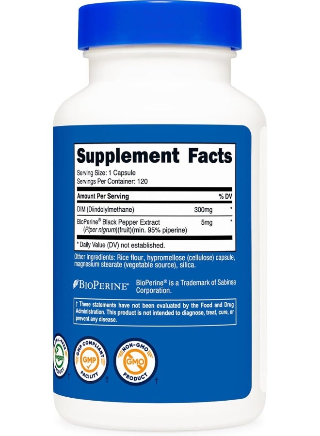 خافت (ديندوليل ميثان) بالإضافة إلى بيوبيرين 300 مجم، 120 كبسولة نباتية - كمية تصل إلى 4 أشهر، مكمل خافت ذو قوة قصوى - Image 5