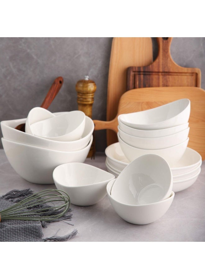Samsle Porcelain Large Serving Bowl Set (9 inch),48 Oz Big Salad bowls, Large Serving Dishes for Entertaining, Party Dinner,Side Dishes, Oval Shape, Microwave & Dishwasher Safe,Set of 2, White - Image 4
