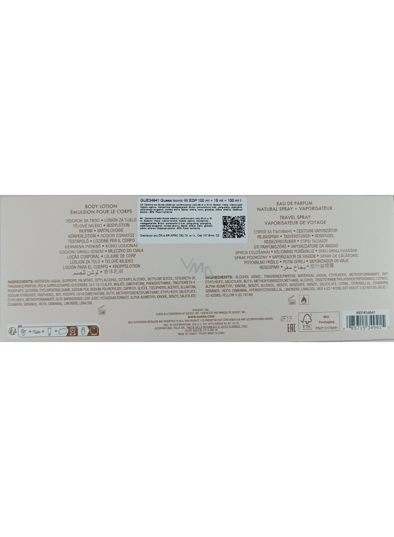 Guess Iconic Women's Gift Set: 100ml Eau de Parfum + 15ml Travel Spray + 100ml Body Lotion + Bag - Image 3