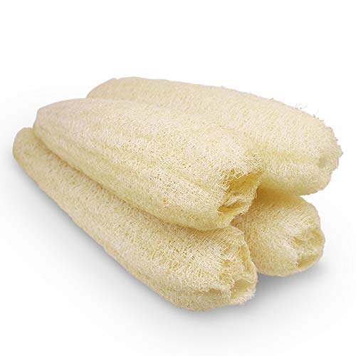 METLUCK Natural Organic Loofah Sponges Large Exfoliating Shower Bath Loofah Luffa Loofa Body Scrubbers Sponges for SPA Beauty Bath and Radiant Skin, Pack of 4 - Image 1