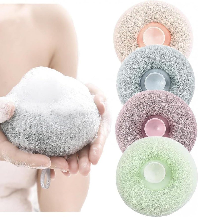 JR ENTERPRISE Bath Shower Scrub Sponge For Body Mud Dirt Remover Round Bathing Foam Exfoliator Loofah For Men Women And Baby Ultra Soft Scrubber With Suction Cup 1 Pcs Multicolor 1 - Image 1