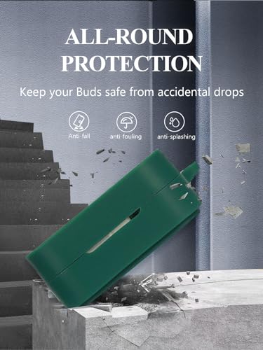 WUNIAK Case Cover for Nothing Ear 2024 Wireless Earbuds with ChatGPT Integration,Full Protective Soft Silicone Skin Case Cover Shock-Absorbing Protective Case with Keychain,Lanyard and Cleaning Pen，Green - Image 5
