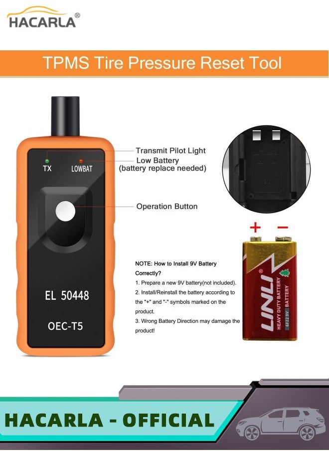 HACARLA - 1 Pc TPMS Reset Tool for GM Tire Pressure Monitor System Programming Training Activation Tool OEC-T5 EL 50448 Vehicle Series 2006-2023 Tire Repair Rubber Nail Set 20Pcs Small and 20Pcs Large - Image 1