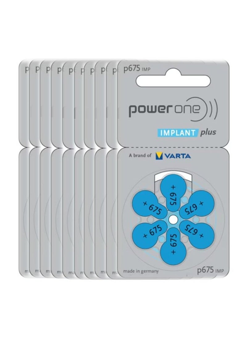 Powerone (IMPLANT plus) (P675 IMP) Hearing Aid 1.45V Batteries - 60 Pieces - Image 2