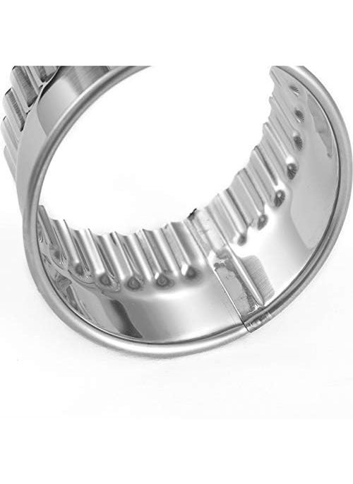 Generic Dumpling Skin CutterCookie Cutters Stainless Steel Ravioli Cutter Ravioli Mold Biscuit Fluted Edge Round Ravioli Maker Stamp Diameter 6cm 7cm 8cm 3PCS Fluted Edge  - Image 2