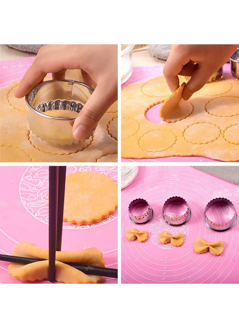 Generic Dumpling Skin CutterCookie Cutters Stainless Steel Ravioli Cutter Ravioli Mold Biscuit Fluted Edge Round Ravioli Maker Stamp Diameter 6cm 7cm 8cm 3PCS Fluted Edge  - Image 5