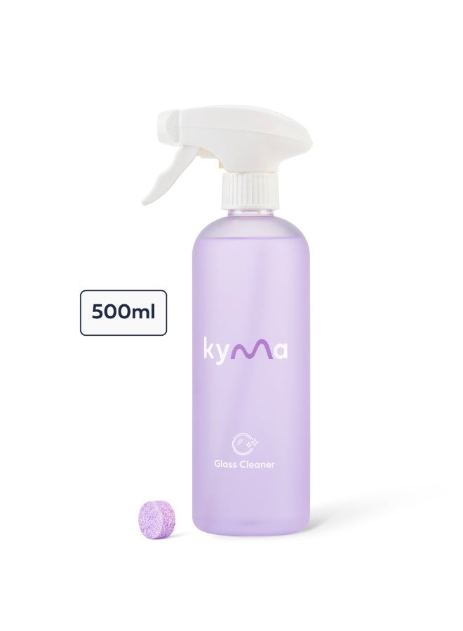 kyma Non-Toxic Glass Cleaner Single Kit, 1 Refillable Bottle + 1 Glass Refill, 500ml (Makes 1x 500ml Bottle of Glass Cleaner), Non-Toxic, Eco Friendly, Removes Dirt, Streak-Free, Cleans Powerfully - Image 2