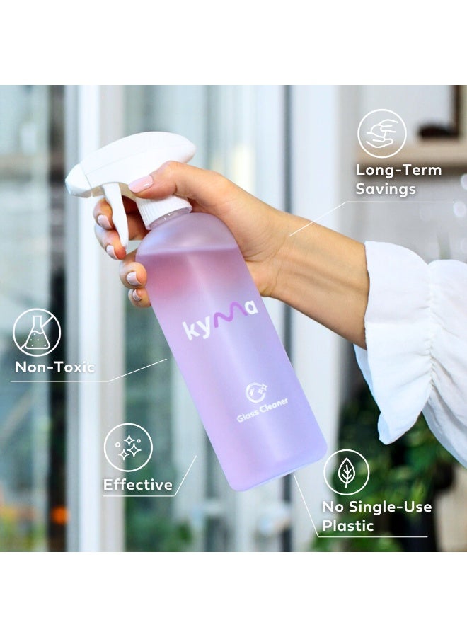 kyma Non-Toxic Glass Cleaner Single Kit, 1 Refillable Bottle + 1 Glass Refill, 500ml (Makes 1x 500ml Bottle of Glass Cleaner), Non-Toxic, Eco Friendly, Removes Dirt, Streak-Free, Cleans Powerfully - Image 3