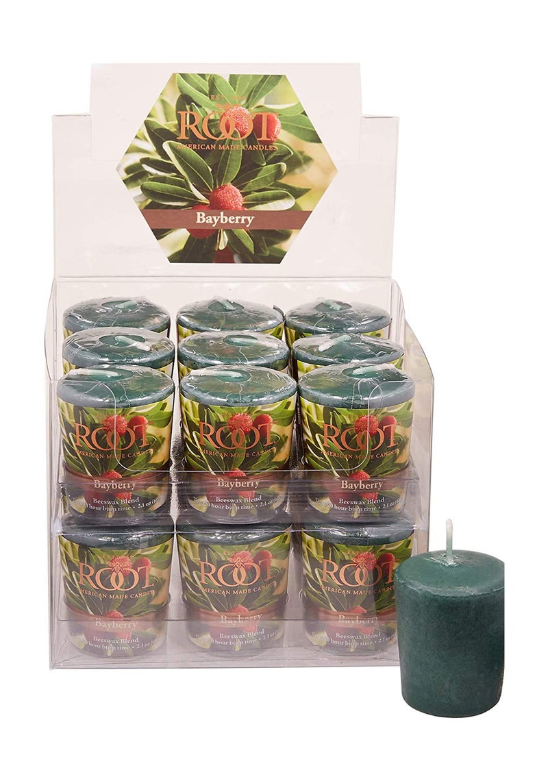 Root Candles Winter Holiday Scented Votive Candles Beeswax Blend Premium Handcrafted 20-Hour Votives, 18-Count, Bayberry - Image 5