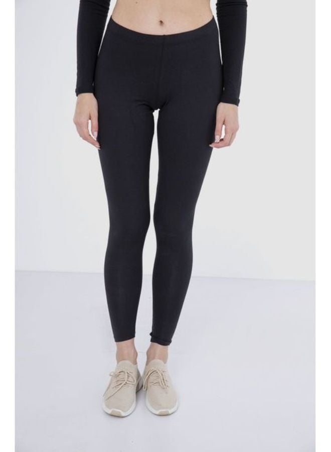 Carina Plain long cotton leggings for women with a high elastic waist, high-quality materials, good ventilation and soft to the touch - Image 1