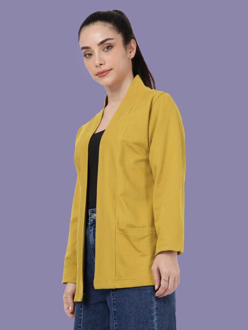 KRYPTIC Women's Regular Length Cotton Shrug with Side Pockets - Soft Lightweight Layer for Stylish Everyday Wear - Image 3