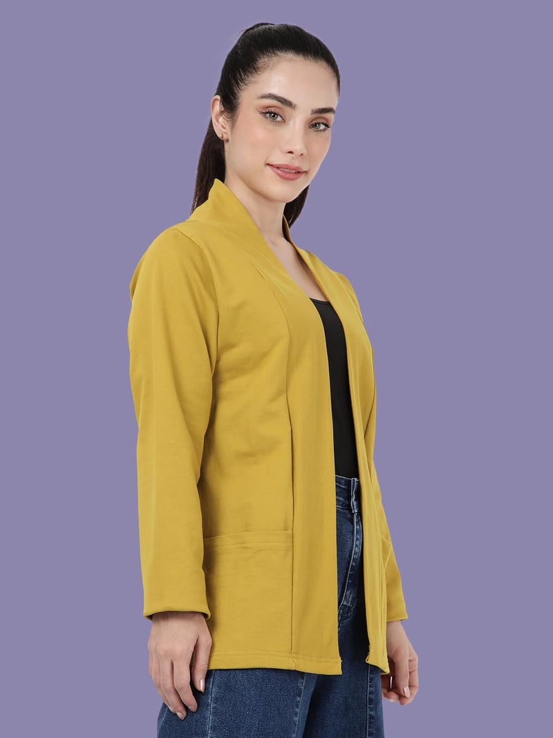 KRYPTIC Women's Regular Length Cotton Shrug with Side Pockets - Soft Lightweight Layer for Stylish Everyday Wear - Image 4