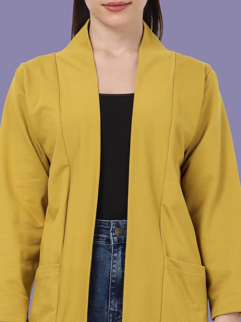 KRYPTIC Women's Regular Length Cotton Shrug with Side Pockets - Soft Lightweight Layer for Stylish Everyday Wear - Image 5