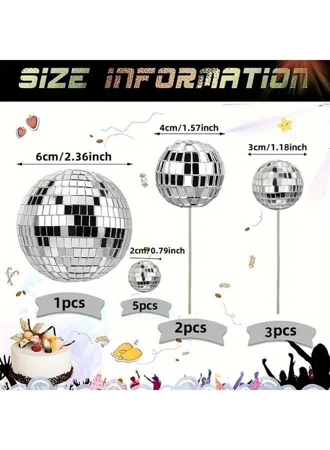11 Piece Silvery Disco Ball Decorations For Party Birthday Wedding Table Theme - Image 3