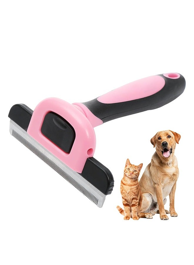 HY Pet Grooming Deshedding Dog Brush - Cat and Dog Deshedding Brush Tool - Deshedder for Dogs Comb - Dog Brush Short Hair and Medium Pet Hair - Reduces Shedding up to 95% - Pink - Image 1