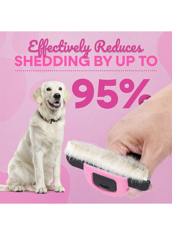 HY Pet Grooming Deshedding Dog Brush - Cat and Dog Deshedding Brush Tool - Deshedder for Dogs Comb - Dog Brush Short Hair and Medium Pet Hair - Reduces Shedding up to 95% - Pink - Image 2