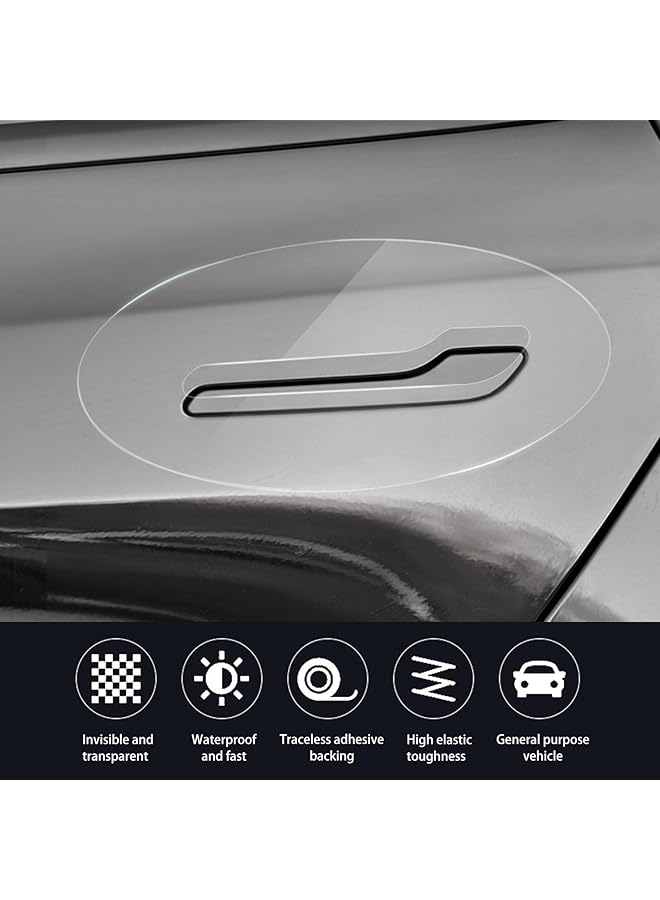 Excefore Car Door Handle Cup Protector Sticker, Car Door Handle Scratch Protection Cover Guard Film Stickers, Waterproof Tpu Vehicle Handle Stickers, Compatible With Tesla Model Y Model 3 - Image 2