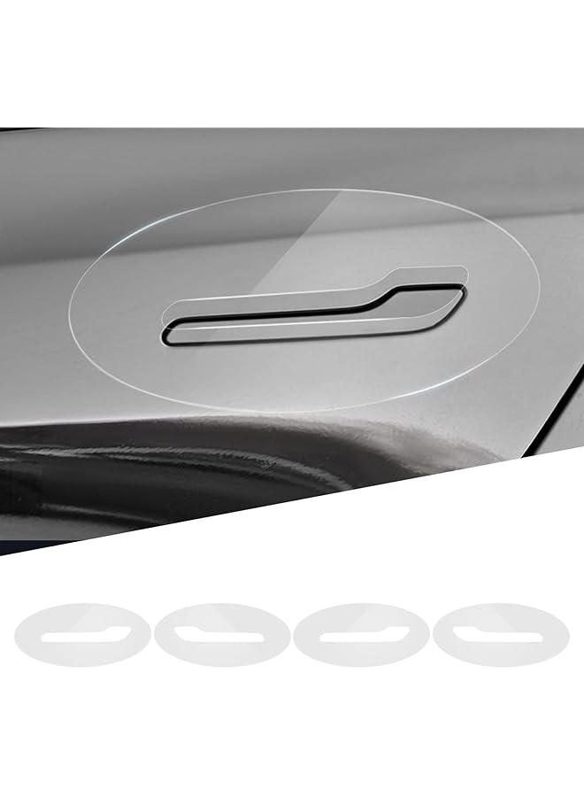 Excefore Car Door Handle Cup Protector Sticker, Car Door Handle Scratch Protection Cover Guard Film Stickers, Waterproof Tpu Vehicle Handle Stickers, Compatible With Tesla Model Y Model 3 - Image 1