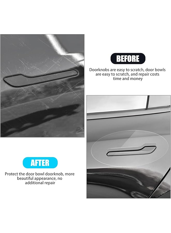 Excefore Car Door Handle Cup Protector Sticker, Car Door Handle Scratch Protection Cover Guard Film Stickers, Waterproof Tpu Vehicle Handle Stickers, Compatible With Tesla Model Y Model 3 - Image 4