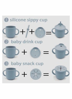 Excefore Silicone Sippy Cups for Baby, Toddlers Sippy Cup & Snack Container 2-in-1(Turquoise Green)  - Image 5