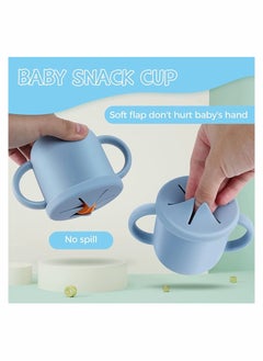 Excefore Silicone Sippy Cups for Baby, Toddlers Sippy Cup & Snack Container 2-in-1(Turquoise Green)  - Image 3