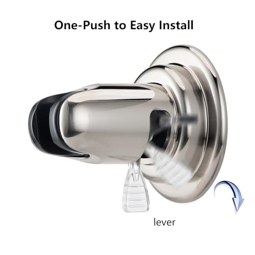 BOPai Vacuum Suction Cup Shower Head Holder, Adjustable 20 Degrees from The Wall - Brushed Nickel - Image 3