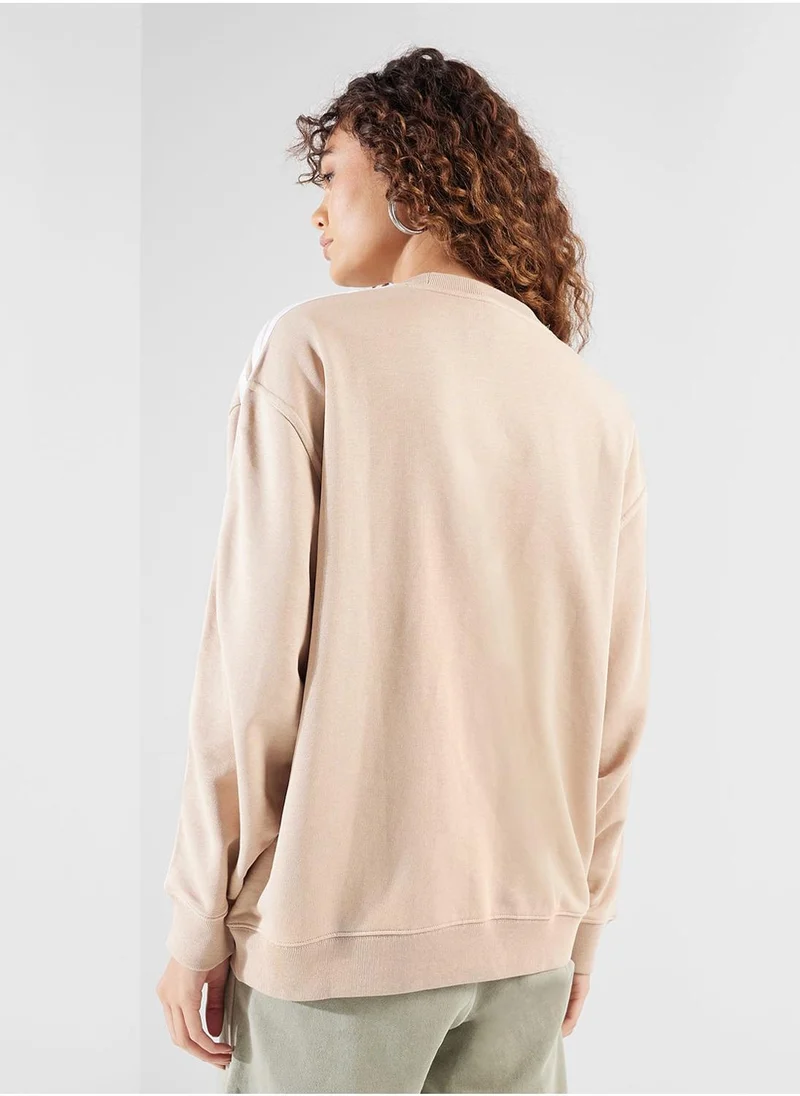 Adidas 3 S CREW OS Beige Originals Women SWEATSHIRTS