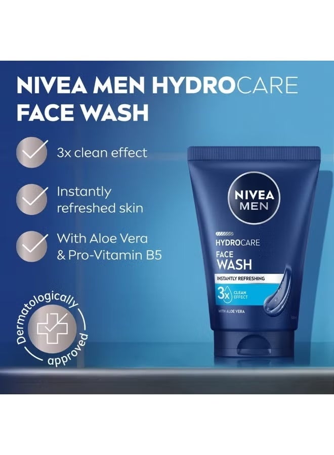 NIVEA MEN Hydrocare Face Wash with Aloe Vera 3X Clean 100ML - Image 2