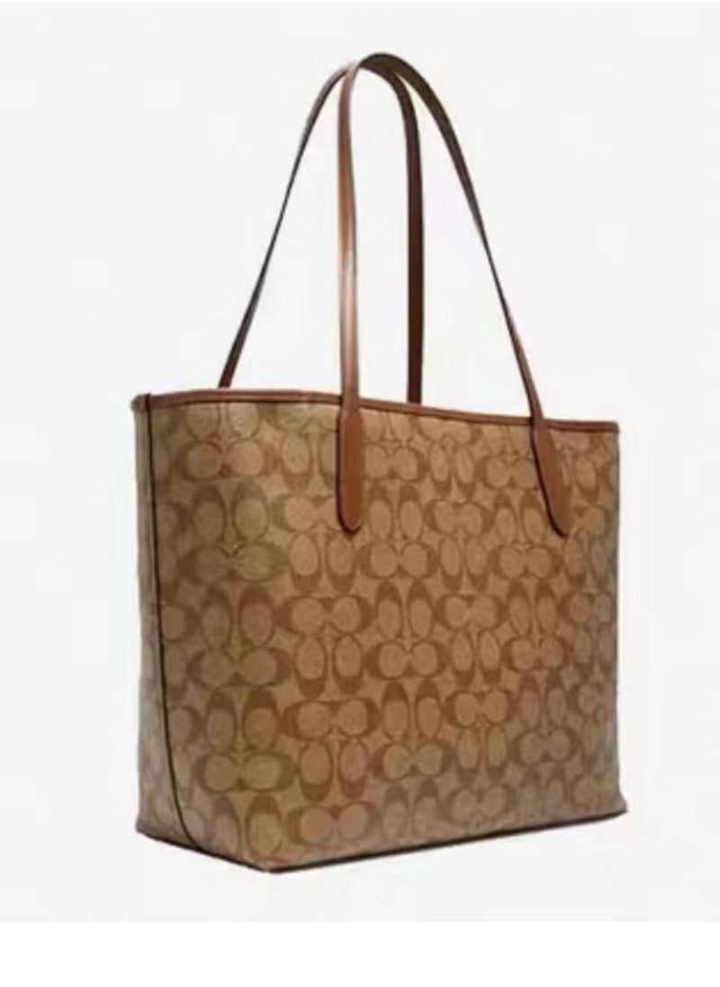 coachoutlet Coach City Tote Bag In Signature Canvas Women's Fashion Versatile Large Capacity Large Size Handheld Shoulder Bag Tote Bag  - Image 2