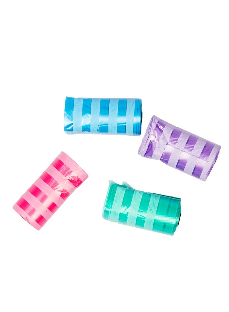 duvo Plus Classic Colour Stripes Waste Bags For Pets 4 X 20pcs - Image 1