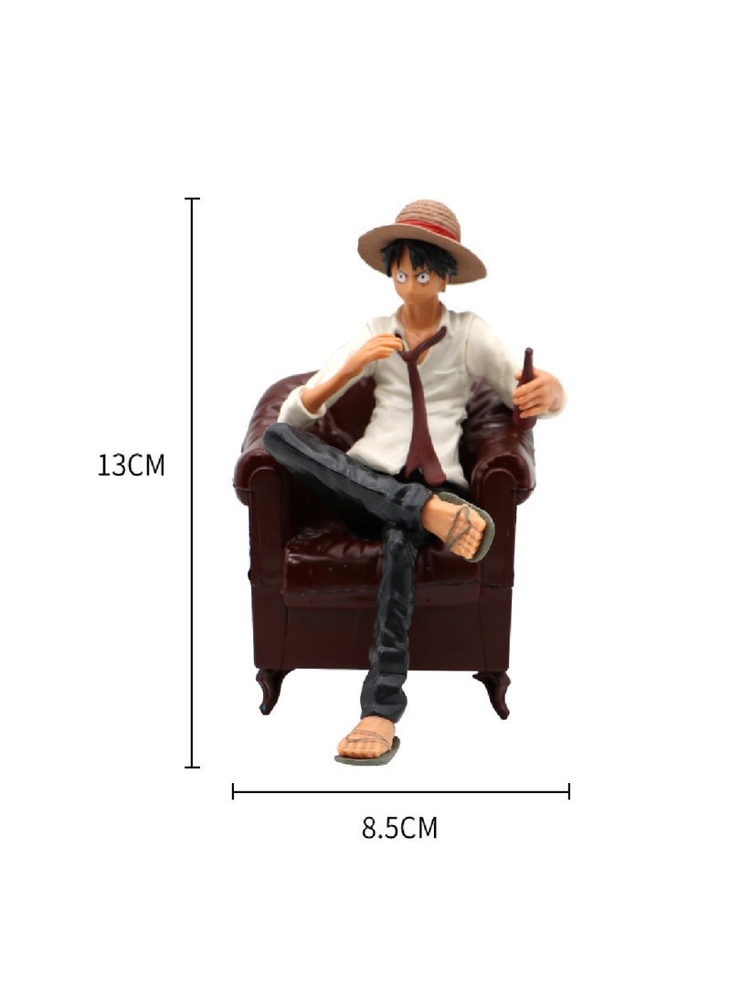 One Piece Straw Hat Luffy Sitting Anime Figure  - Image 1
