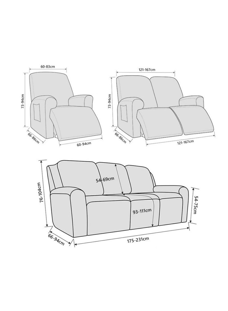 general Solid color thickened three-dimensional jacquard Chivas sofa cover, dust-proof and non-slip elastic sofa cover (light gray) - Image 2